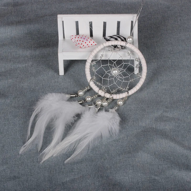 Hanging Dream Catcher Ornament for Car & Home Wall Decor - Feather Wind Chimes