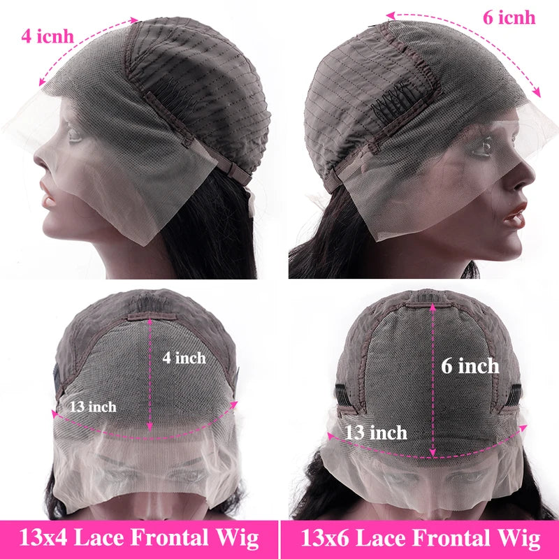 Human Hair Wigs 13x4 13x6 Lace Front & HD Frontal Body Wave for Women