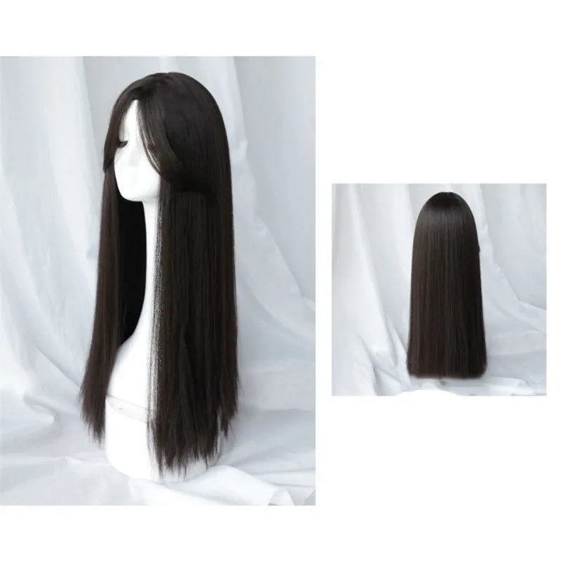 Long Straight Synthetic Wig for Women - Breathable & Comfortable Daily Use