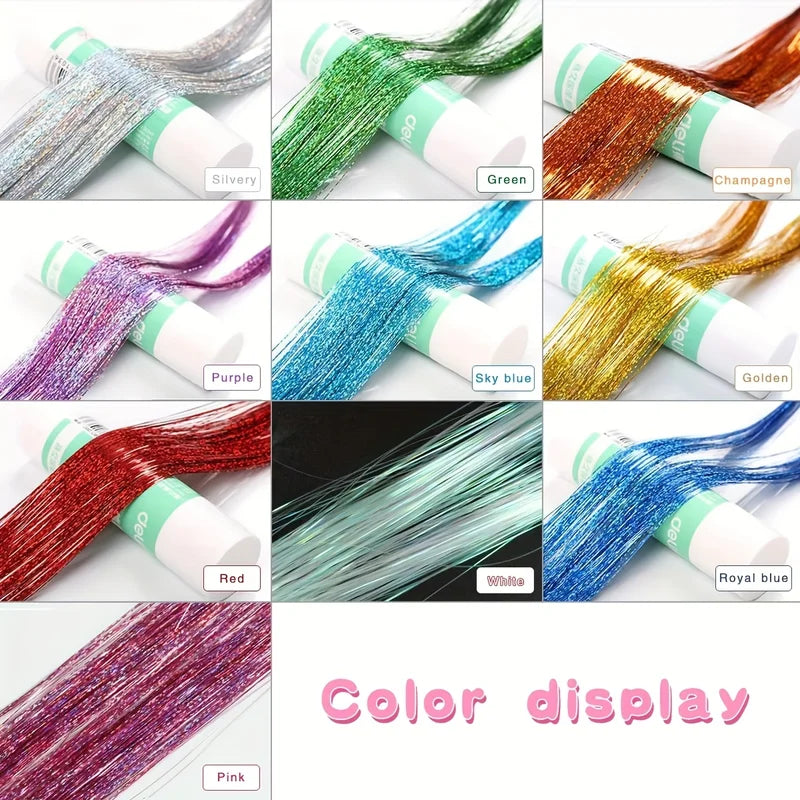 Sequin Hair Accessories Set with 8 Strands for Holiday Parties