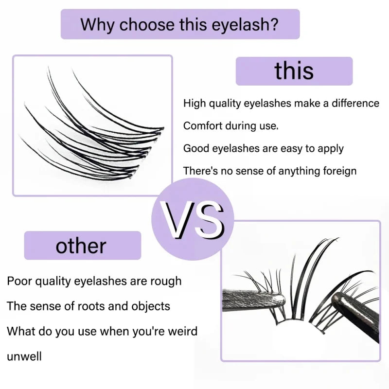 120 Bundles Mink False Eyelashes 3D Russian Cluster Makeup Extensions