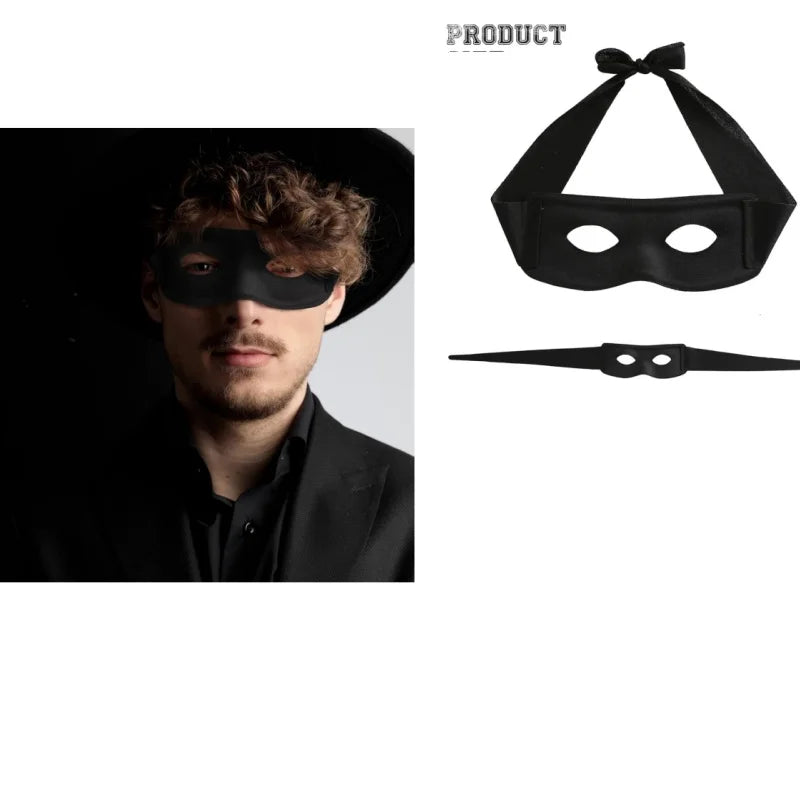 Halloween Zorro Eye Mask Masquerade Costume Party Mask for Men & Kids