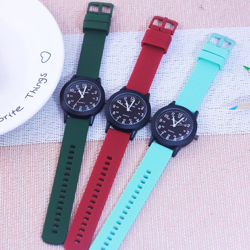 Children's 60-Minute Quartz Exam Watch for Boys Girls with Silicone Strap