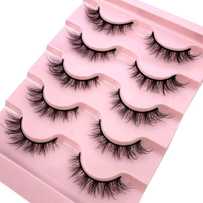 5 Pairs Fluffy 3D Mink False Eyelashes Makeup Kit for Natural Lash Extension