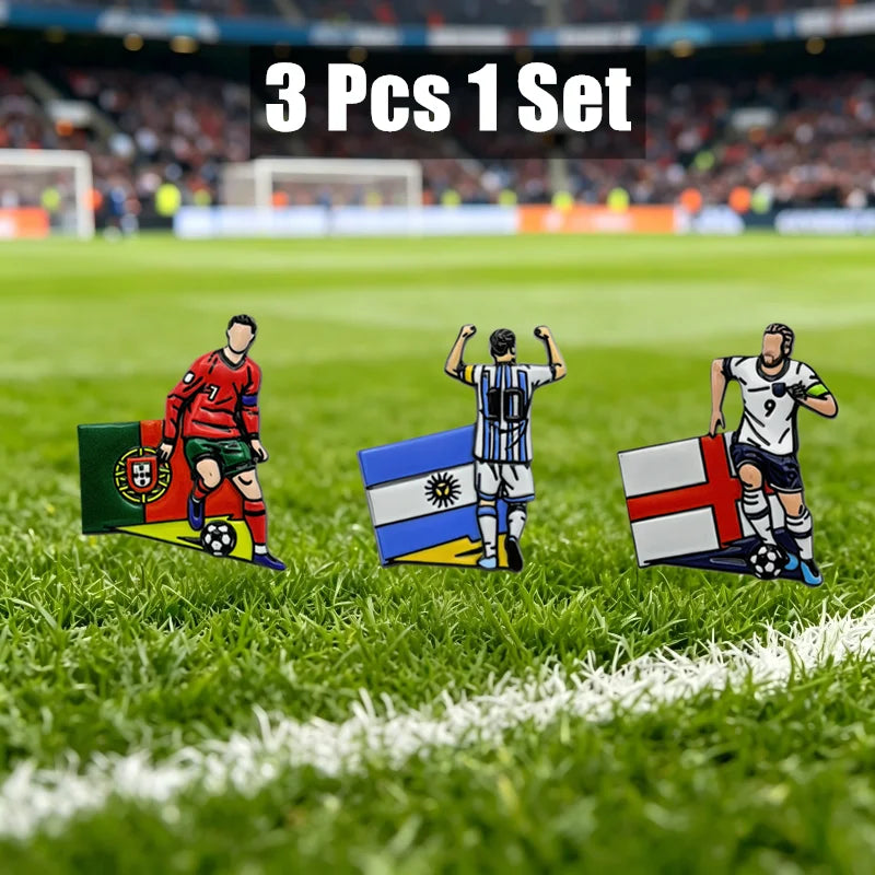 Football Enamel Brooch Soccer Player Lapel Pins Gift for Fans Boys Men