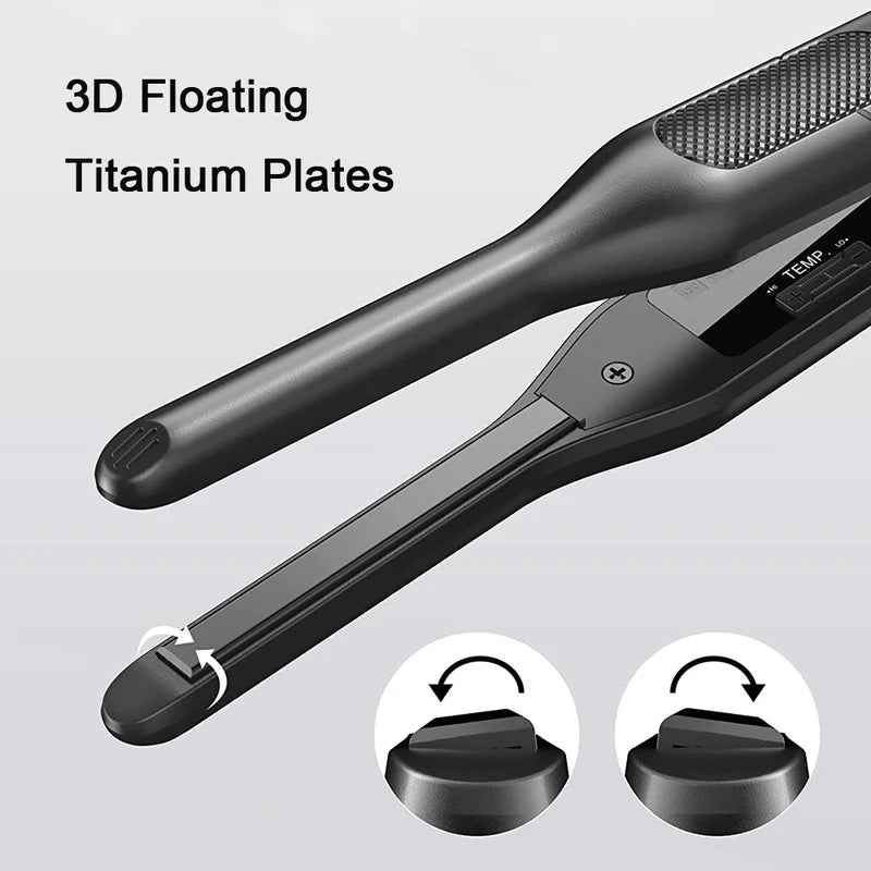Professional Ceramic Coated Flat Iron for Short Hair & Beard Styling