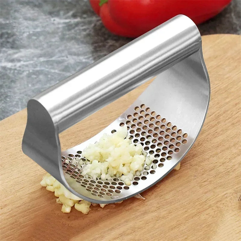 Upgraded Stainless Steel Garlic Press & Ginger Crusher - Kitchen Gadget