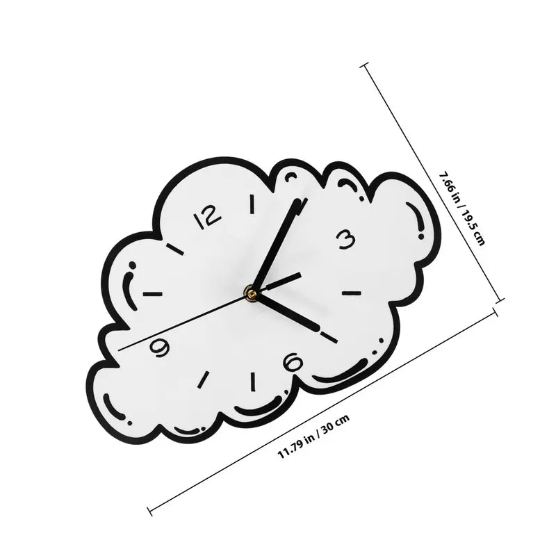 Cloud Wall Clock Silent Acrylic Hanging Decor for Living Room & Bedroom