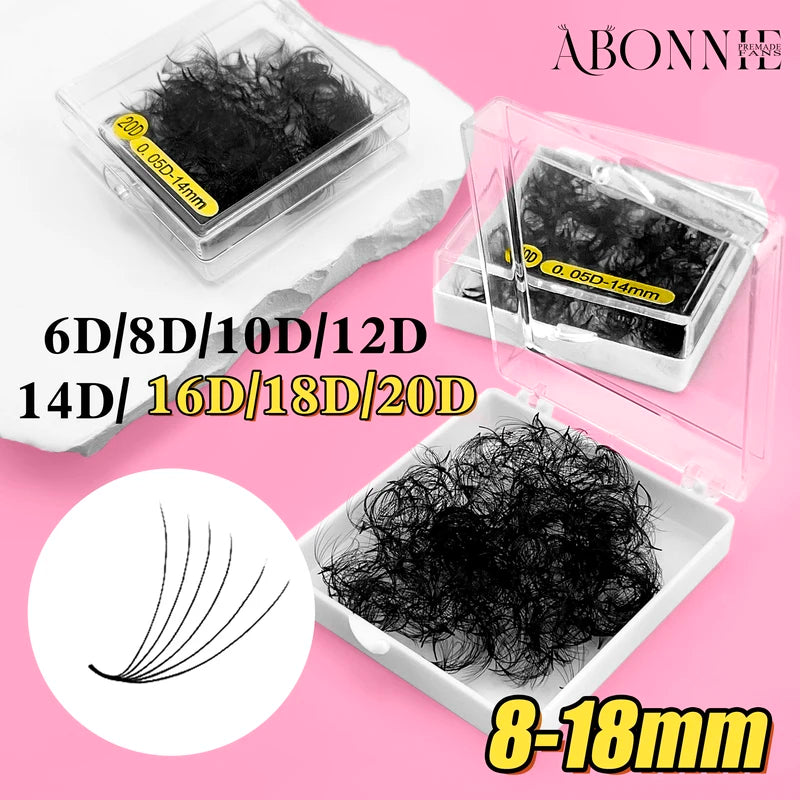 Premade Lash Fans 6D-20D Volume Eyelash Extensions Slim Pointed Base