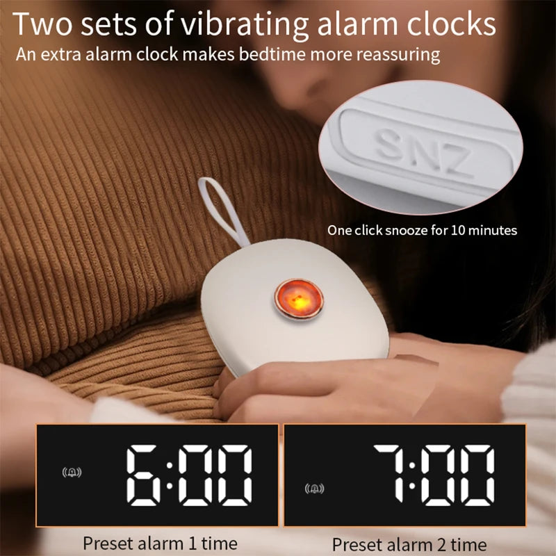 Silent Vibration Alarm Clock with LED Display for Sleep & Travel - Creative Cute Pet Design