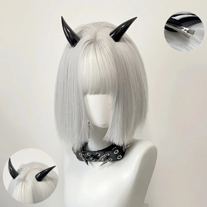 Halloween Demon Horn Hair Clips - Gothic Punk Hair Accessories for Cosplay & Parties
