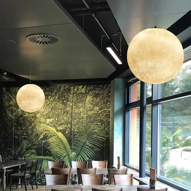 Modern Moon LED Pendant Lights for Living Room Dining Bedroom Home Decor