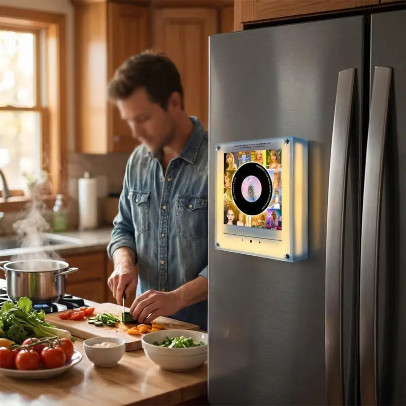 NFC Music Player Night Light with Acrylic Design - Magnetic Fridge Light & Desk Decor