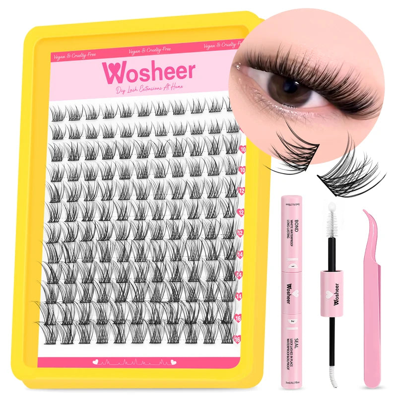 DIY Eyelash Cluster Kit with Bond & Seal - Natural Lash Extensions Set