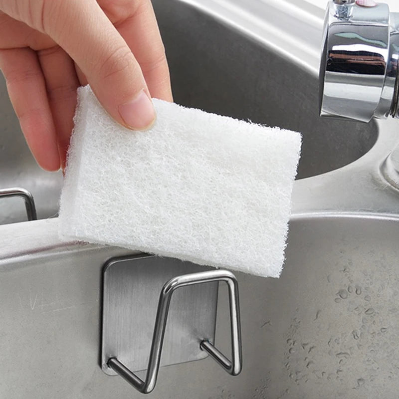 Stainless Steel Sink Sponge Rack Kitchen Sink Organizer Drainer Wall Mount
