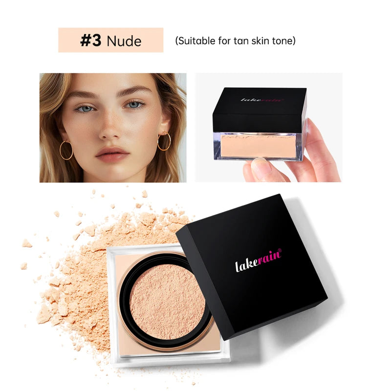Long Lasting Waterproof Loose Setting Powder - Oil Control & Brightening Face Makeup