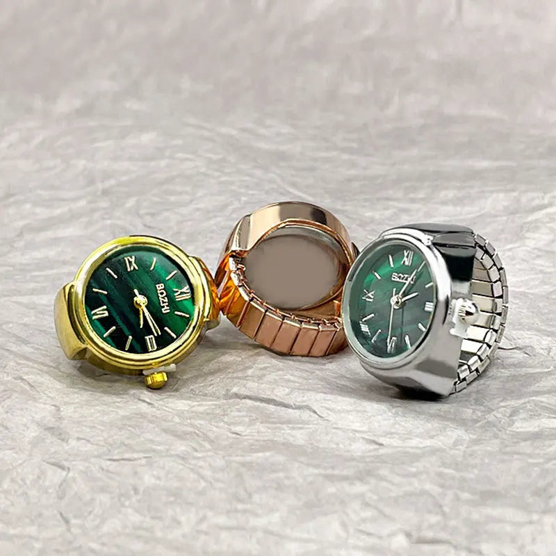 Vintage Finger Watch Ring for Men Women - Creative Alloy Jewelry Gift