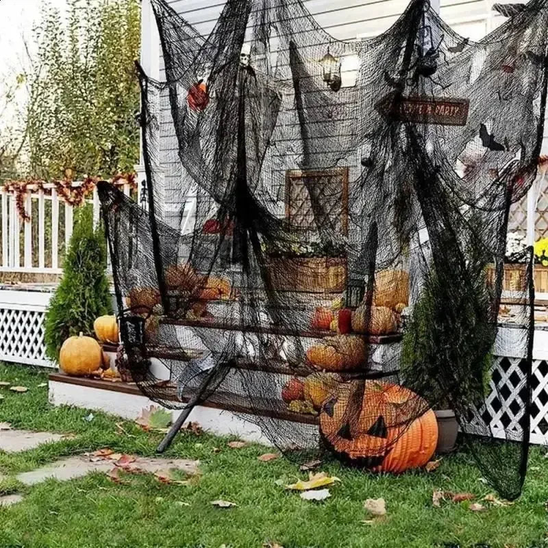 Halloween Creepy Mesh Cloths 76x198cm Gauze Netting for Spooky Wall Decor