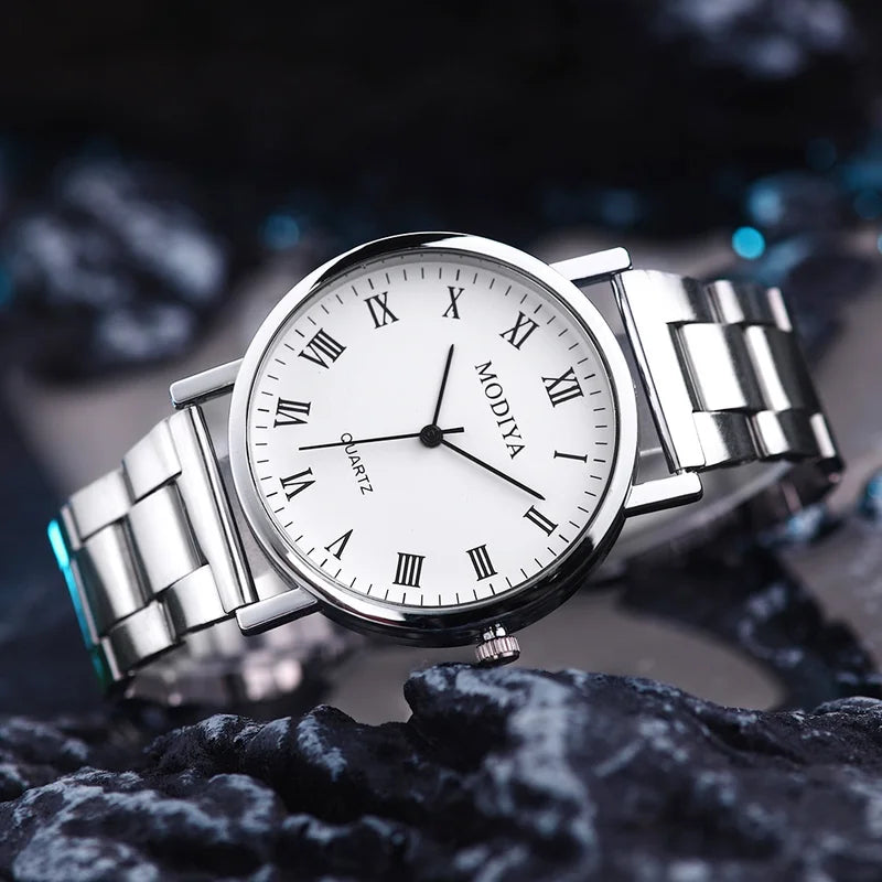 Men's Casual Quartz Watch with Alloy Band - Multiple Color Options