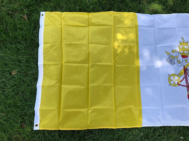 Vatican Flag Banner 90x150cm Christianity Cross Church Pennant Polyester
