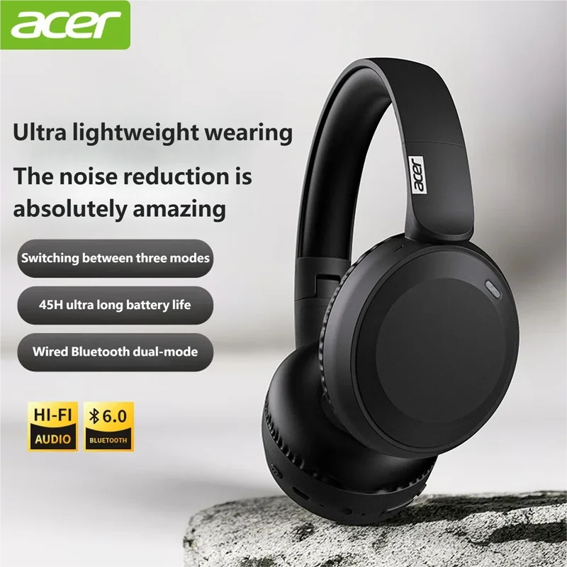 Wireless Over-Ear Bluetooth Headphones with 40mm Drivers, Foldable Design, Multi-Device Pairing