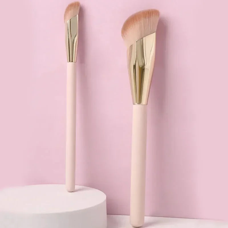 Face Makeup Foundation & Concealer Brushes Set - Soft Fiber, Wooden Handles