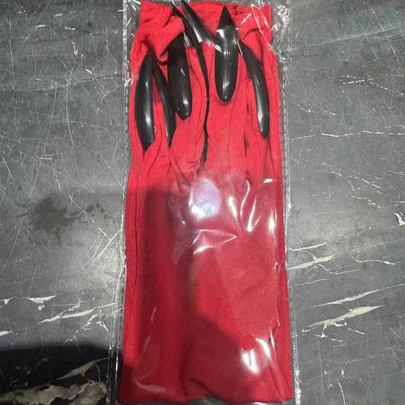 Halloween Cosplay Long Nail Gloves 40cm Spandex Ghost Claw Stage Performance