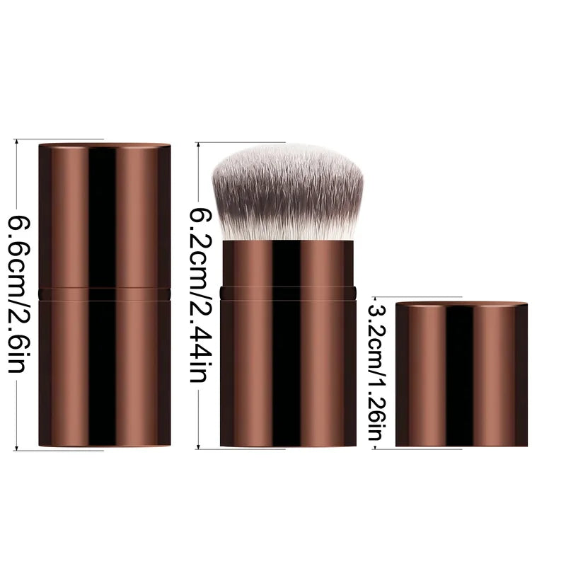 Retractable Blush & Foundation Makeup Brush - Soft Fluffy Kabuki Powder Contour Tool