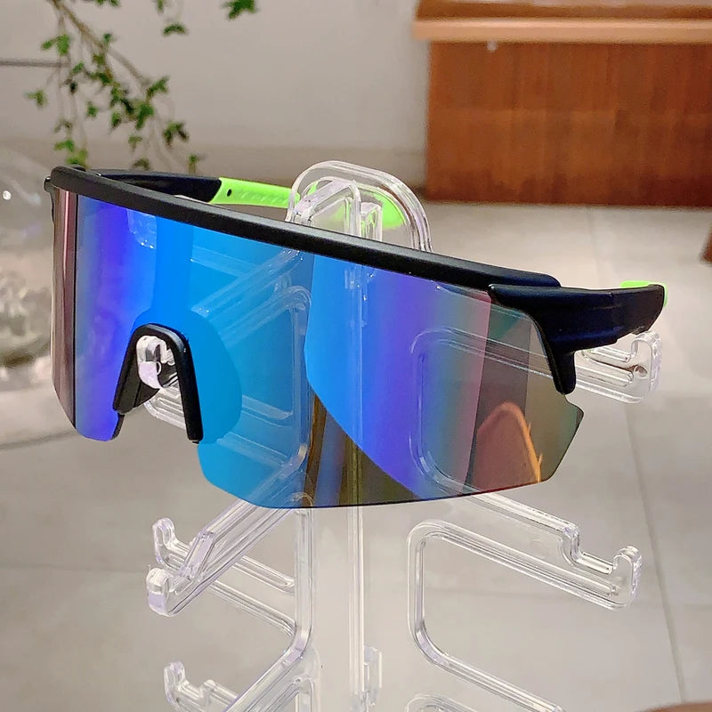 Semi-Rimless Sports Cycling Sunglasses Mirror Lens Men Women Outdoor Goggle