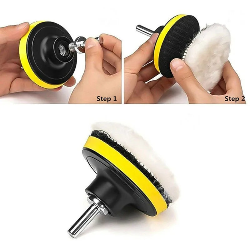 3-Inch Car Polishing Kit Wool Pad Buffing Sponge Disc Auto Paint Care Tools