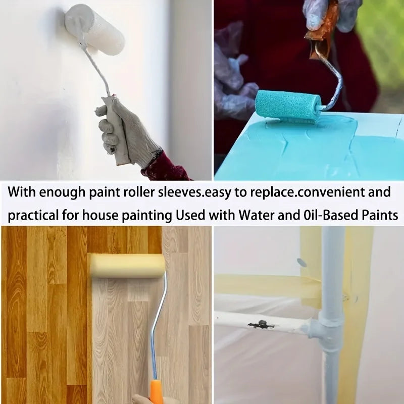 10pcs Embossed Sponge Paint Rollers for Water & Oil-Based Latex Paints