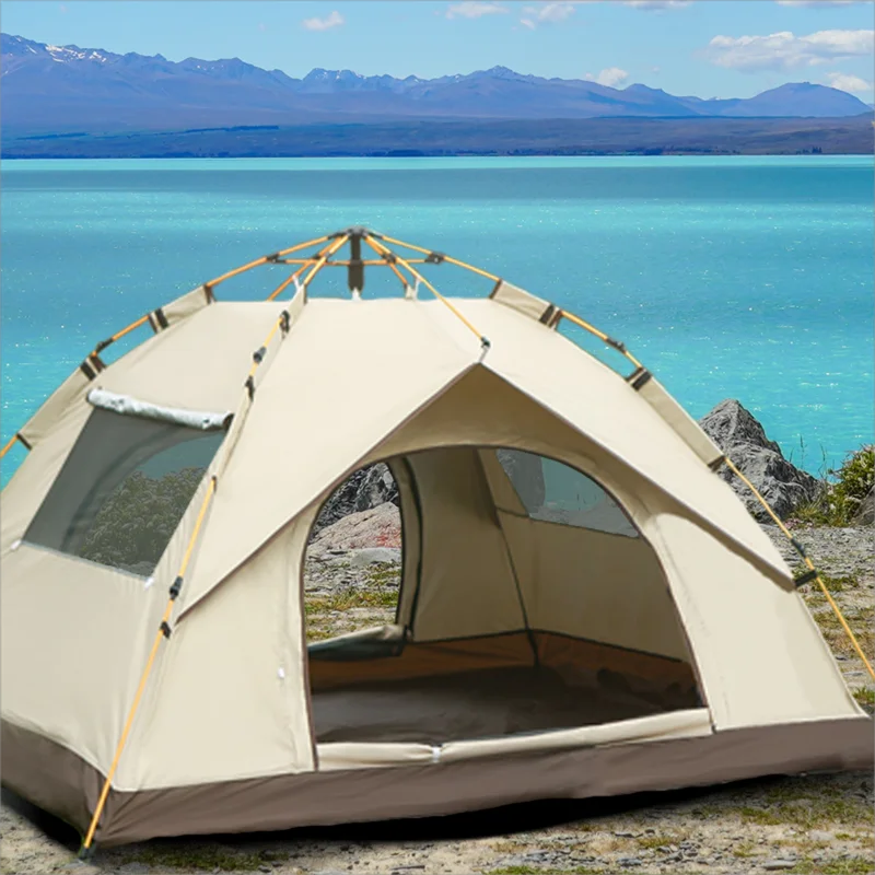 Outdoor Camping Tent with Two Doors and Windows Sunshade Shelter