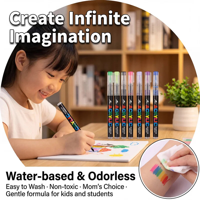168 Colors Acrylic Paint Pen Set with Brush Tip for Rock Wood Canvas Art
