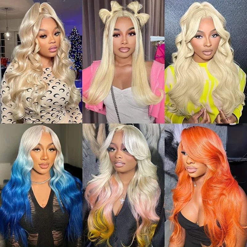 Blonde Human Hair Wigs 13x4 13x6 Lace Front Pre-Plucked Full Wig 18-46 Inch