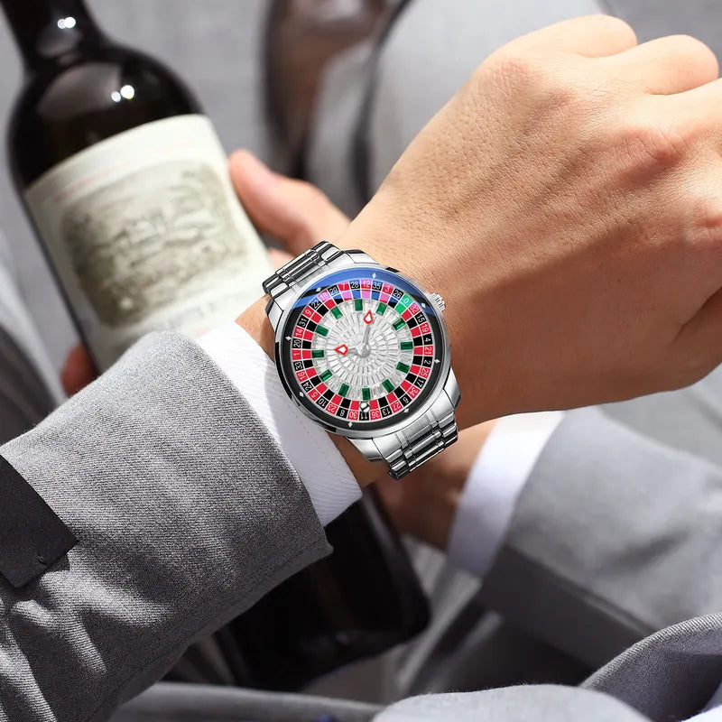 Luxury Quartz Wristwatch with Rotating Dial Waterproof Men’s Watch