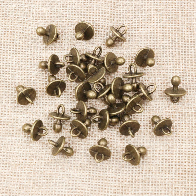 30pcs Baby Pacifier Charms Pendant Set for Jewelry Making - Handmade Tibetan Silver Plated DIY Craft Supplies