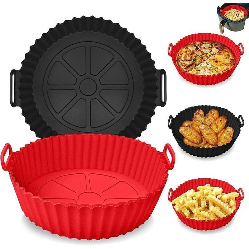 Reusable Silicone Air Fryer Liners - Non-Stick, Food Safe, Easy to Clean, Fits Most Air Fryers