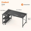 L-Shaped Computer Desk with Reversible Shelves - 47 Inch Corner Gaming & Office Table