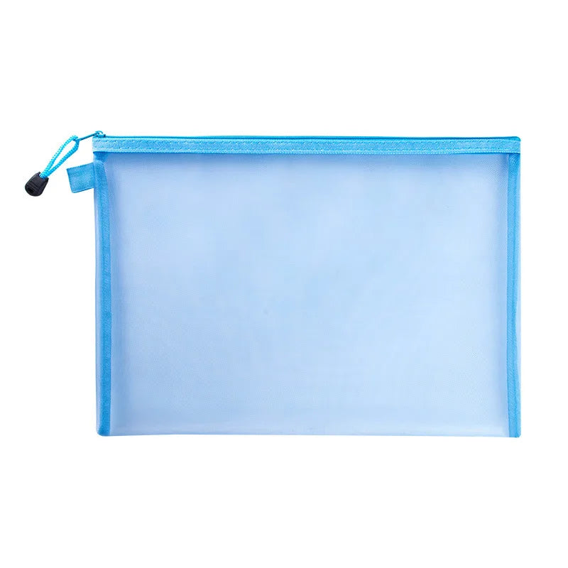 Transparent Nylon Mesh File Bag for A4 A5 A6 Documents & Stationery