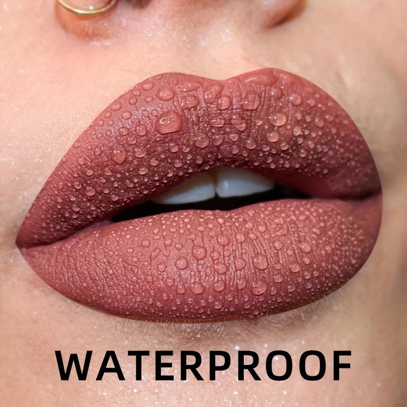 Matte Waterproof Lip Gloss Liquid Lipstick - 19 Colors, Nude to Bold Shades