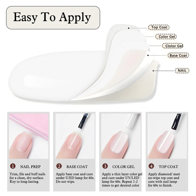 Milky White Gel Nail Polish - Pure Color UV Gel for Professional & DIY Nails 15ml