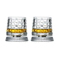 Rotating Whiskey Glass Set 2PCS with Glass Base 360° Spin for Cocktails & Rum