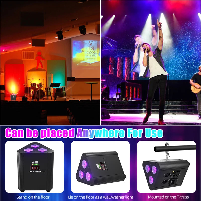 Wireless RGB Stage Par Light 12W LED Uplight for DJ Wedding Party