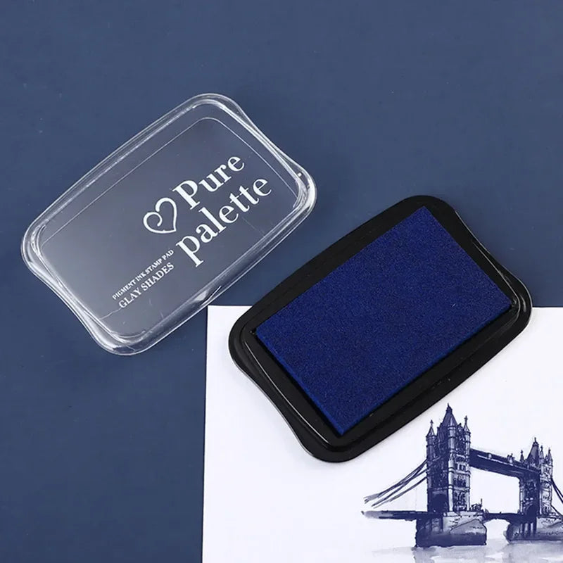 Solid Ink Pad Stamp Set - Black, Blue, Purple, Green & More