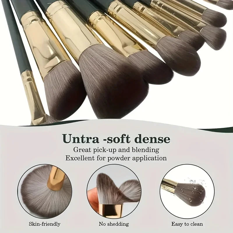 14-Piece Makeup Brush Set Face Eye Blush Professional Fluffy Brushes