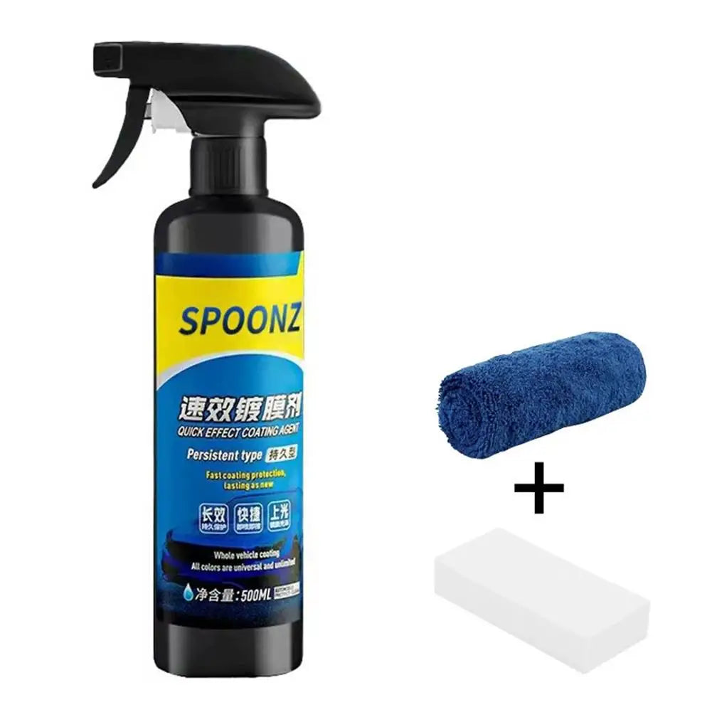 Nano Ceramic Car Coating Spray 500ml - Quick Protective Wax & Polish