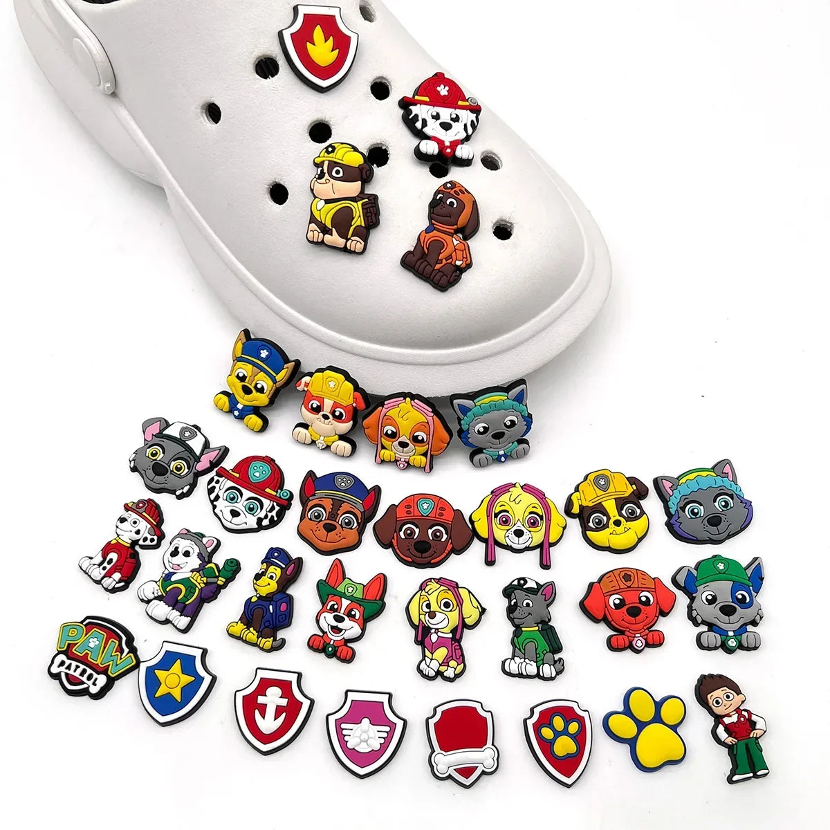 31Pcs Paw Patrol Shoe Charms for Sandals & Cave Shoes Decoration Kids Gift