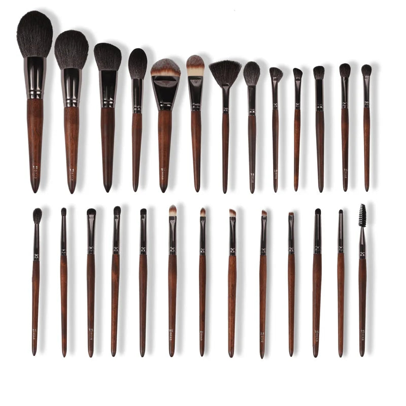 Goat Hair Makeup Brush Set with Eye, Foundation, Blush & Cosmetic Tools