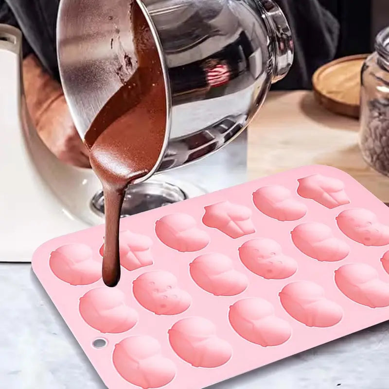 Silicone Butt Mold for Candy, Chocolate & Ice - 6 Shapes, 18 Cavities