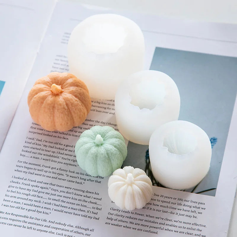 Pumpkin Silicone Candle Molds for Halloween Crafts & Baking - Multiple Colors